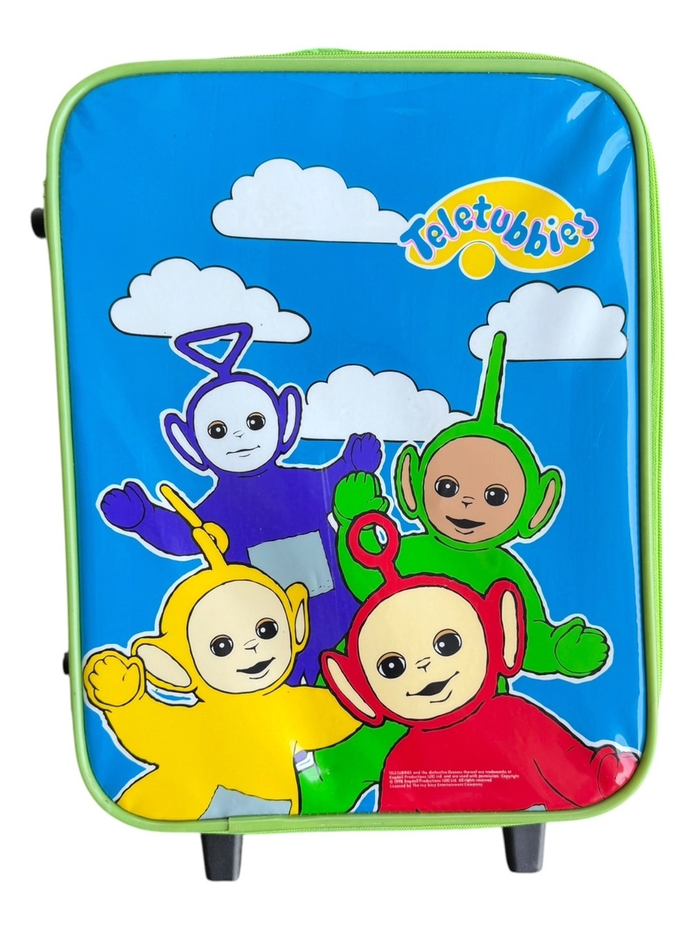 VTG 1998 Teletubbies Rolling Suitcase Carry-On Travel Luggage Bag